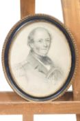 English School, 19th century, Portrait of a gentleman in Navel uniform, pencil,