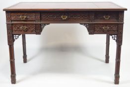 A Chippendale style mahogany desk by Phillips of Bristol,