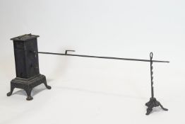 A late 19th century spit with stand and skewer,