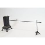 A late 19th century spit with stand and skewer,