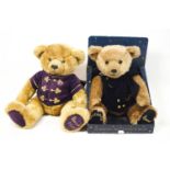 A Harrods 2000 Annual Plush Teddy bear and another similar Millenium example,
