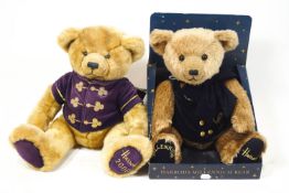 A Harrods 2000 Annual Plush Teddy bear and another similar Millenium example,