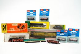 A Piko N gauge locomotive, boxed, A Minitrix locomotive boxed, a Minitrix tender boxed,