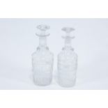 A pair of 19th century cut glass decanters and stoppers,