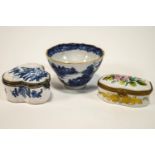 An 18th century porcelain shaped tea bowl,