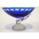 A 20th century Studio glass bowl, with blue flashed glass body.