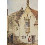 Attributed to Jospeh Nash (1808-1878), The Vicars Hall and the Chain Gate, Wells, watercolour,