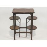 A mahogany occasional table with cake stand ends,