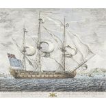 After 18th century prints, Battleships 'The Terrible' and 'The Gloirie', coloured prints, a pair,