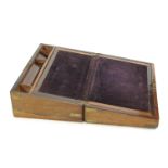 A brass bound rosewood writing slope with secret drawers,