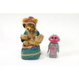 A 'bear feeding a bear' Japanese tin plate battery operated figure,