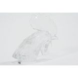 A Lalique cut glass figure of a cockerel, in large car mascot form, etched marks,