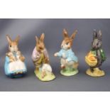 Four Beswick Beatrix Potter figures, 'Peter Rabbit', 11cm high; 'Mr Benjamin Bunny',