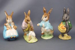 Four Beswick Beatrix Potter figures, 'Peter Rabbit', 11cm high; 'Mr Benjamin Bunny',