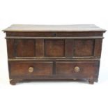 A 18th century and later two part mule chest,