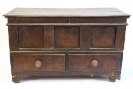 A 18th century and later two part mule chest,
