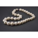 A single strand of cultured freshwater pearls.