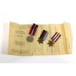 A group of unused WWII war medals, being the War Medal, 1939-45 Star and the France & Germany Star,