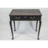 A mid 18th century provincial oak side table,