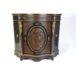 A 19th century boulle work credenza, of serpentine form, with marble top,