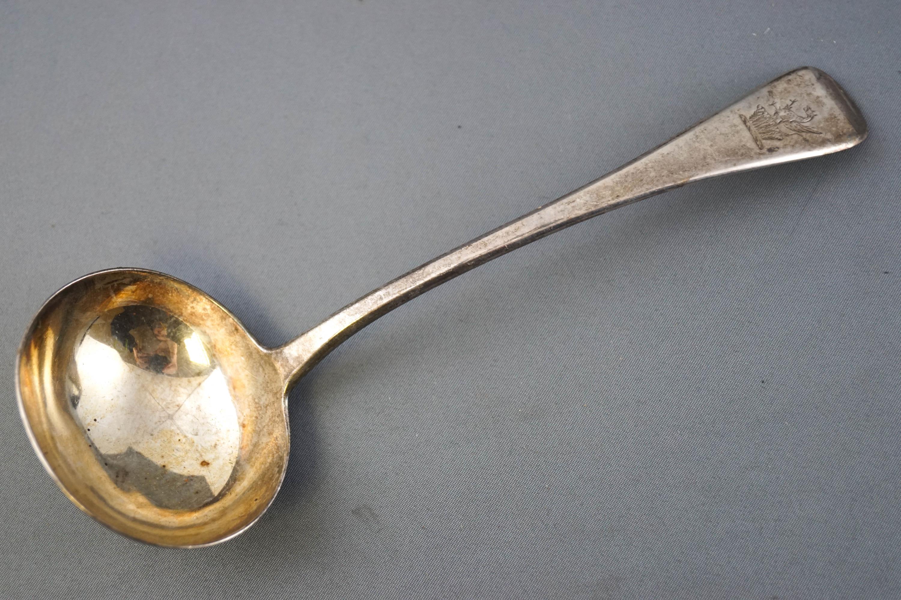 A silver Old English pattern sauce ladle, London 1819, 18cm long,