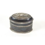 A 19th century silver and copper mounted snuff box, 5.5cm high x 6cm wide x 3.