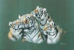 Joel Kirk, 'Tigers', coloured print, signed and numbered 158/850,