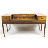 A 19th century mahogany square piano converted to a dressing table,