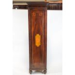 A 19th century mahogany and marquetry tall cupboard,