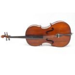 A cello with two part back,