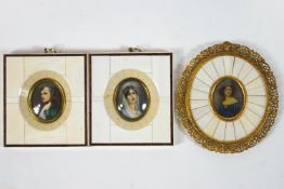 A pair of piano key miniatures and another,