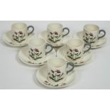 A Wedgwood 'Mayfield' coffee set for six, with cups, saucers and plates,