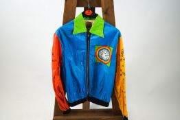 An ICA Art Jak polyethylene bomber jacket, designed by Sir Peter Blake,