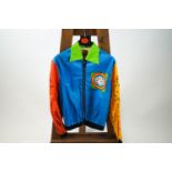 An ICA Art Jak polyethylene bomber jacket, designed by Sir Peter Blake,