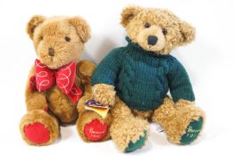 A Harrods Plush Annual Teddy bear for 1997 and one for 1998,