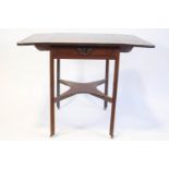 A 19th century mahogany Pembroke table, fitted end drawer,