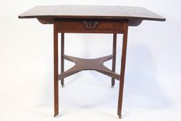 A 19th century mahogany Pembroke table, fitted end drawer,