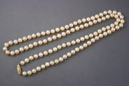 A single strand of cultured pearls (untested).