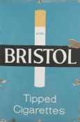 An enamel Bristol cigarette sign, mounted on board, 91.