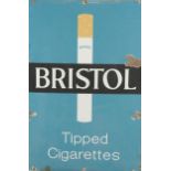 An enamel Bristol cigarette sign, mounted on board, 91.