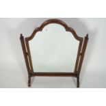 A mahogany swing dressing table mirror,