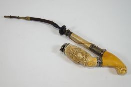 A meerschaum and horn pipe, of large proportions,