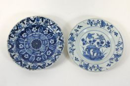 Two 19th century Chinese porcelain blue and white plates,