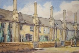 S E Parkes, Wells street scenes, watercolours, a pair, signed lower right,