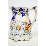 A Staffordshire pottery jug, depicting the Vanberg circus tour of 1850,