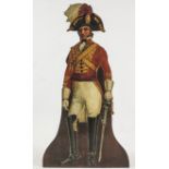 A 20th century umbrella stand with dummy board front, in the form of a Second Life Guard 1812,