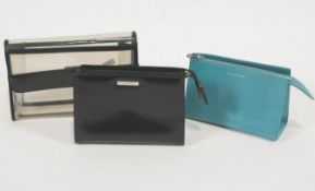 A Gucci ladies clutch bag, 26cm wide and an Aspinels turquoise ladies clutch bag,