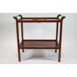 A Chinese hardwood two tier tray,