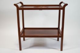 A Chinese hardwood two tier tray,