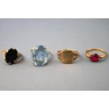 A collection of jewellery to include: Six rings of variable designs ranging in size from M to P;